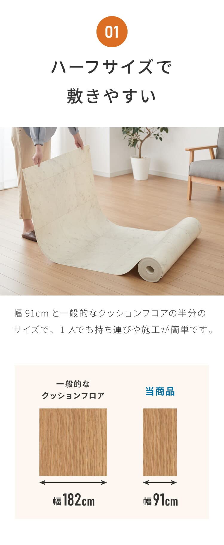 Amazon.co.jp: リコメン堂 クッションフロア 大理石＆コンクリート調 