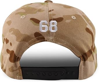 Trendy Apparel Shop Small Number 68 Back Embroidered Flatbill Snapback