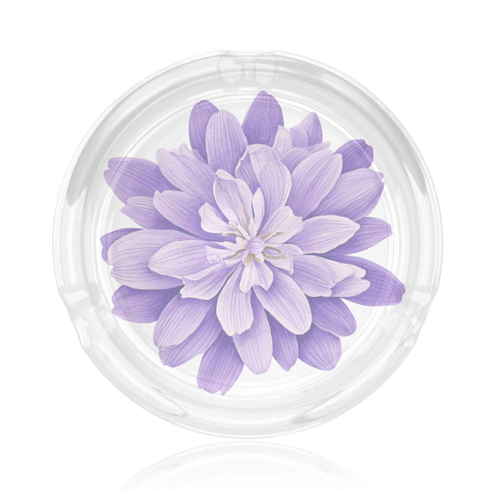 Watercolor Lavender Flower Glass Ashtray For Cigarettes Ash Trays Case For Home Office Decor