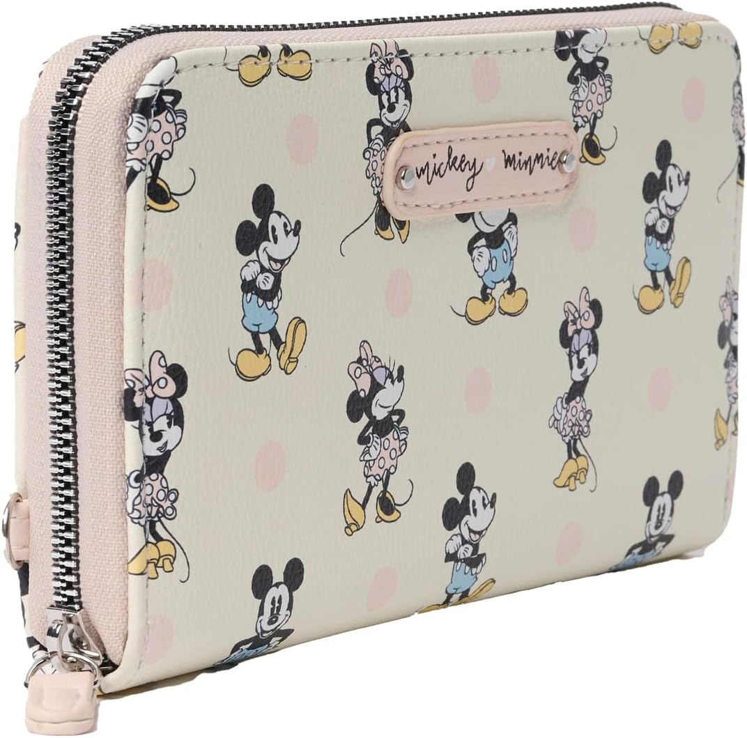 Disney Wallet Wristlet Mickey Minnie Mouse Winnie Pooh Zip Clutch Faux Leather