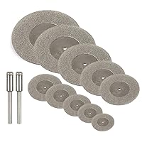 Vista 1 de Yakamoz 10 piezas de rueda de corte de diamante pequeño surtido con cuchillas de disco de corte de mandril, kit de herramientas de corte giratorio