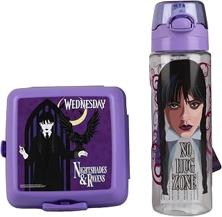 Wednesday Lisanslı 700 mL Trıtan Matara Ve 2 Katlı Beslenme Kabı Yemek Seti