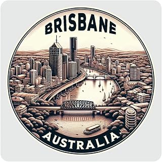 Brisbane Australia Souvenir Home Decoration 4x4-Inch Coaster Acrylic 4 Pack