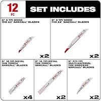 Vista 3 de Milwaukee Electric Tool 49-22-1129 Sawzall - Juego de hojas de sierra recíproca, 12 unidades, color blanco