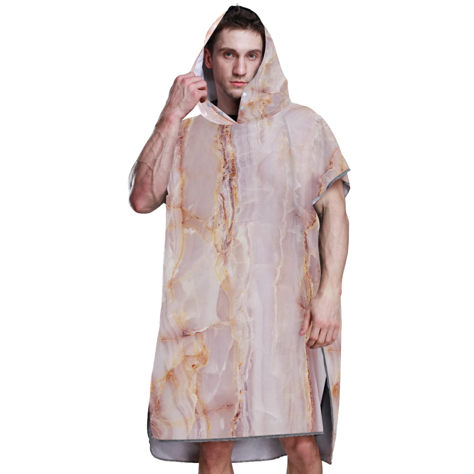 Poncho de surf pour adulte avec capuche et poche, séchage rapide, en microfibre, pour bain, plage, extérieur