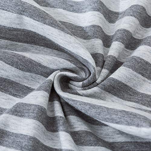 Image of Household Cotton Jersey Knit Pillowcases, Soft and Breathable Travel Pillow Cases with Envelope Closure, 13 inch x 18 inch 2 Pack (Grey Stripe)