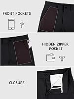 Vista 5 de Comdecevis Pantalones de golf elásticos de ajuste clásico para hombre, 30 pulgadas, 32 pulgadas, 34 pulgadas, entrepierna de secado rápido, ligeros