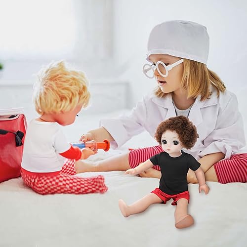 Miniatura 7 de 8 camisetas de muñeca de 18 pulgadas para niños, accesorios de sublimación, camisetas clásicas para muñecas de 18 pulgadas, color blanco y negro