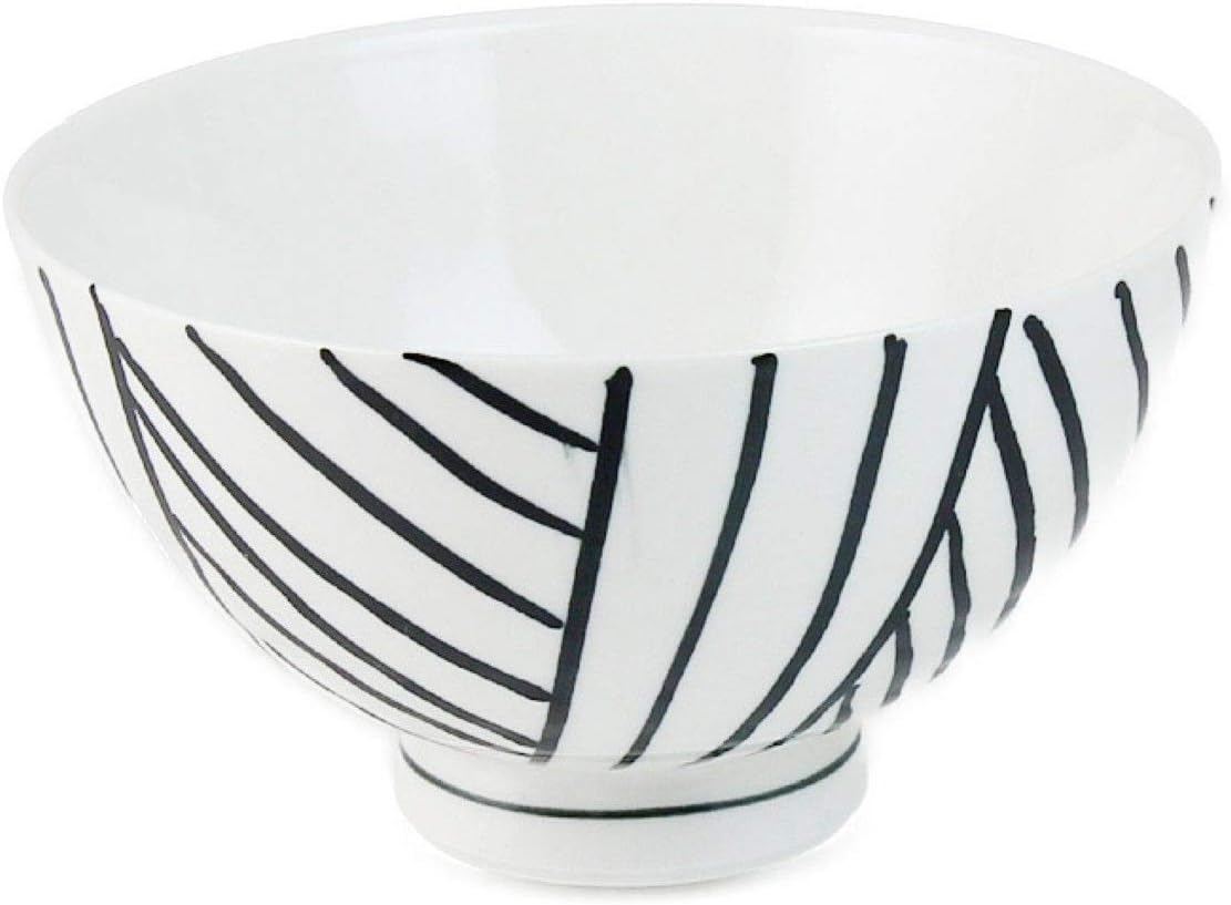 CtoC ARITA 917939 Rice Bowl, Multi, Diameter 4.5 x 2.6 inches (11.5 x 6.5 cm), Black Natural Line, Made in Japan, Arita Ware