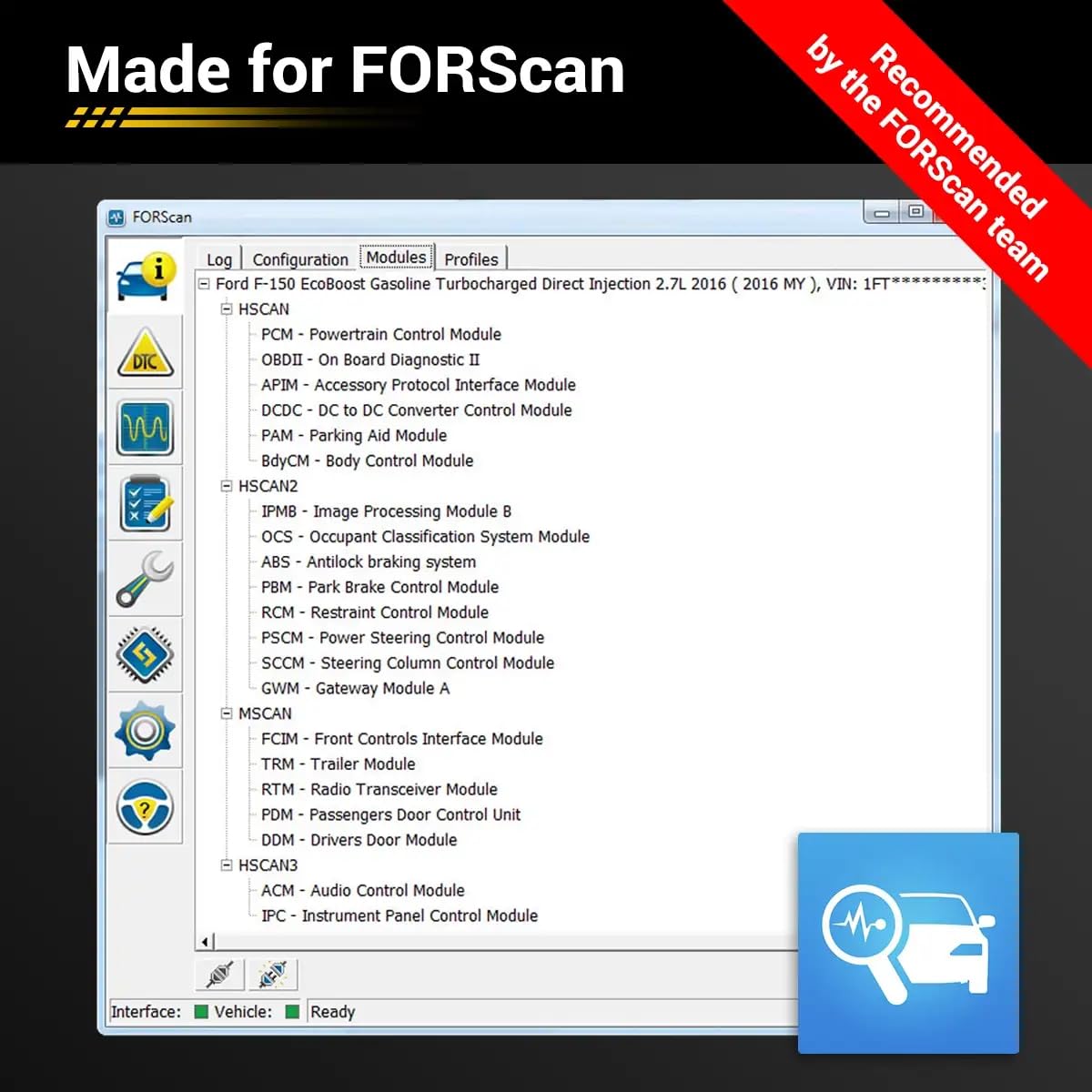 OBDLink ScanTool EX USB – Maleta/herramienta de diagnóstico automático profesional con varias marcas alimentadas por pila – Compatible con OBD2 / RenoLink/ForScan/MultiECUScan, Windows 10
