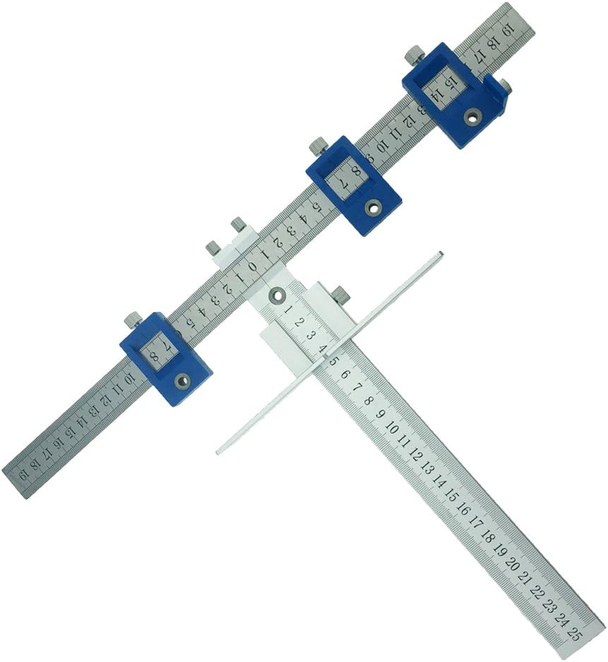 TOURACE Black Cabinet Hardware Jig for Handles and Knobs,Aluminum Alloy Drill Guide Sleeve,Cabinet Drilling jig,Cabinet Handle jig,Drawer Pull Jig,Wood Drilling Dowelling Tools,Jig