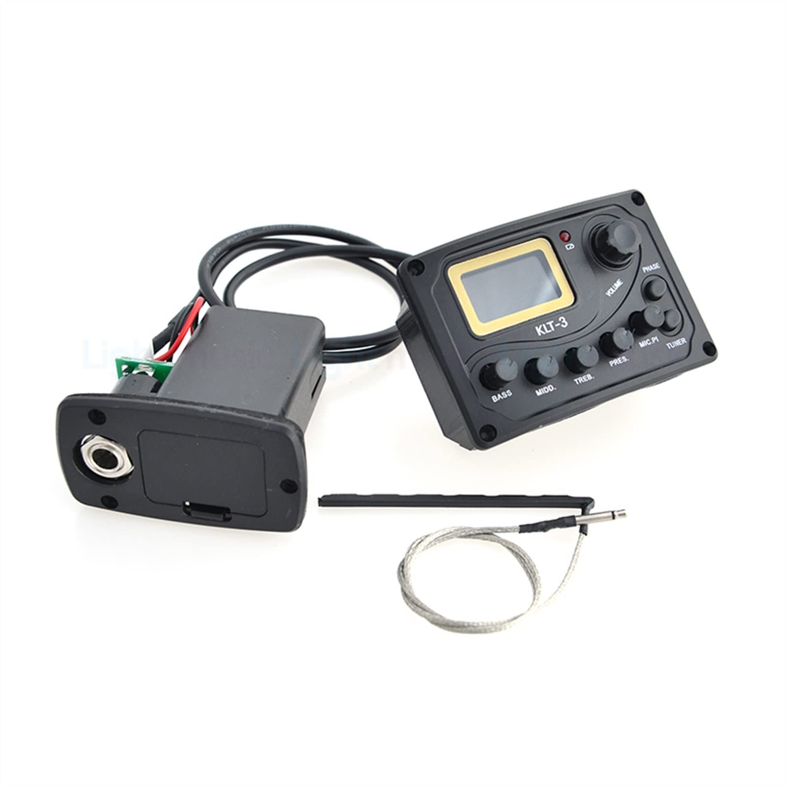 TSTS Pickup per Chitarra Acustica Eq. Basso per Chitarra dell'equalizzatore Eq. Preamplificatore con Accessori per Chitarra Tuner Tuner Micphone Preamplificatore Chitarra Acustica