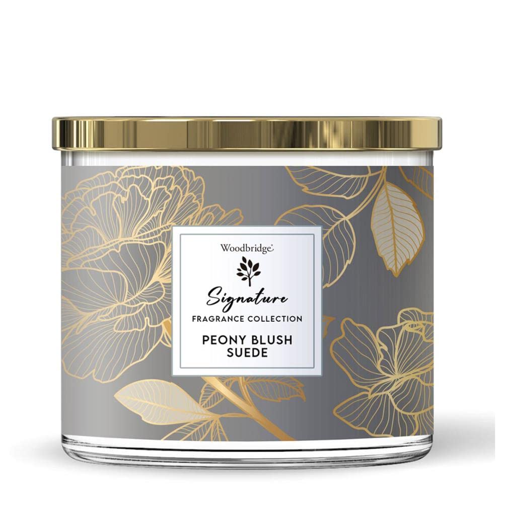 Woodbridge Duftkerze im Glas, Pfingstrosen-Design