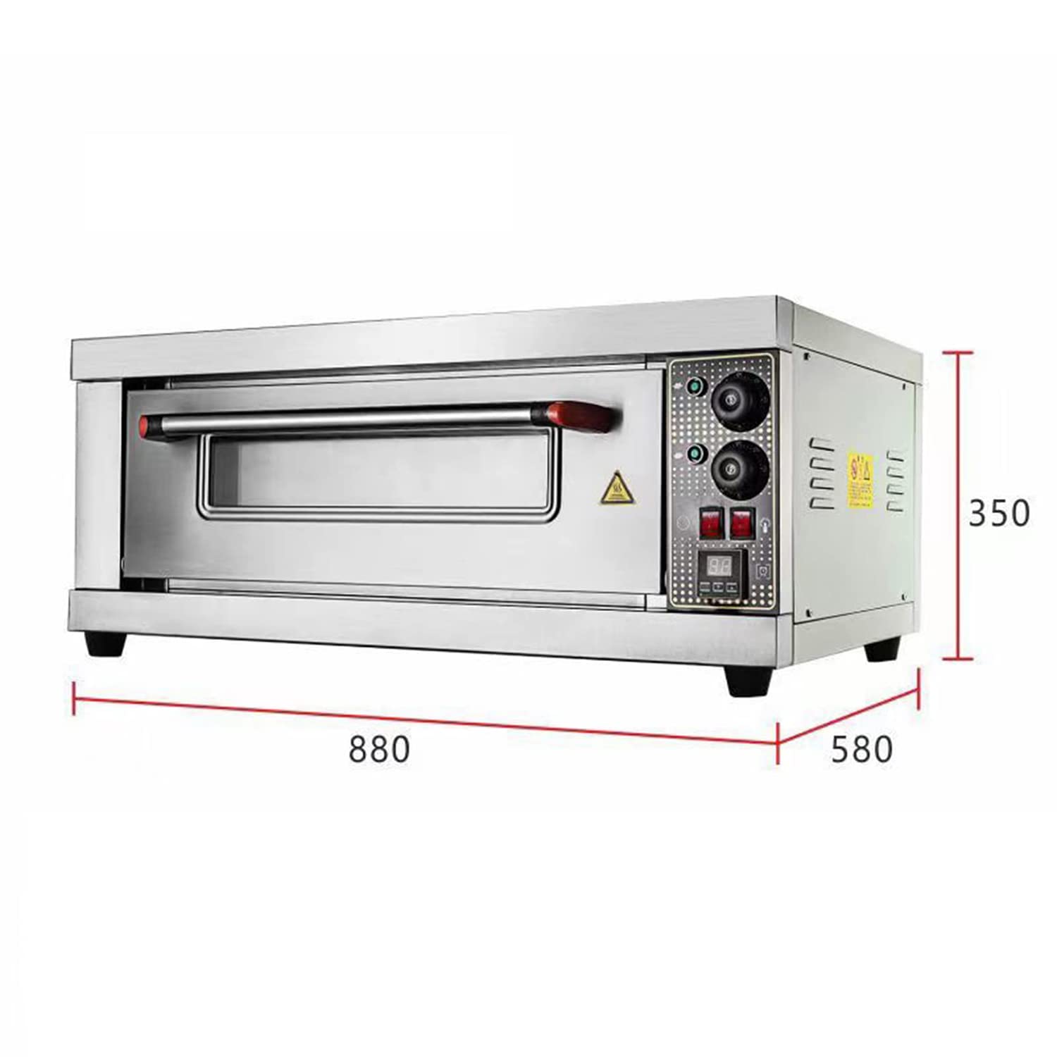 Four Multifonctionnel de comptoir pour Pizza, Four de Cuisson Grande capacité à Une Seule Couche pour Pizzas, gâteaux et Pains, Four Grille-Pain en Acier inoxydabl,