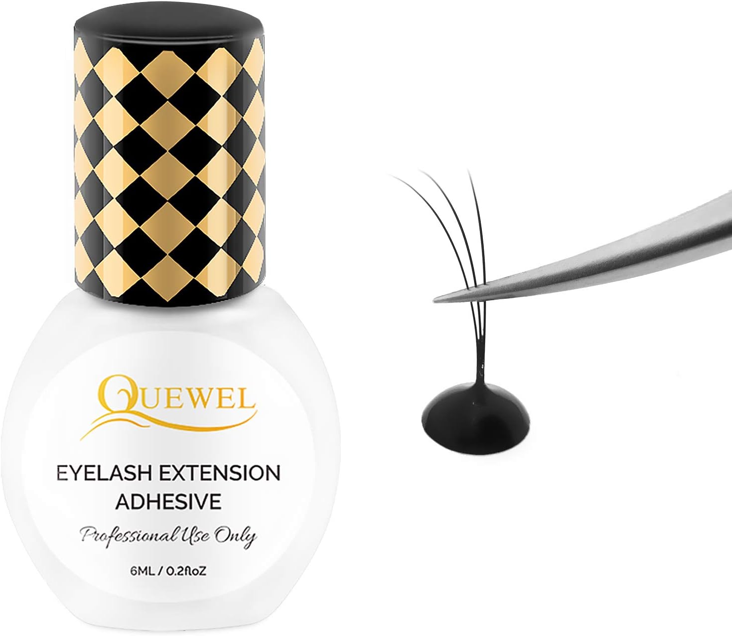 Strong Black Adhesive for Eyelash Extensions 6ml 1-2 Sec Drying Time,Retention 7-8 Weeks,The Lash Extension Glue Low Fume No Irritating for Sensitive
