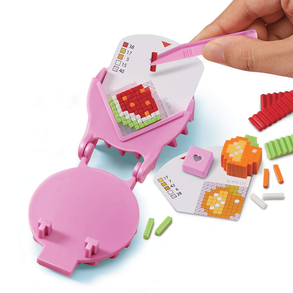 Pretty Pixels Bandai Krazy Pixels - Fabbrica di gomme - Set di inizio - Tema frutta - Hobby creativi - 38524