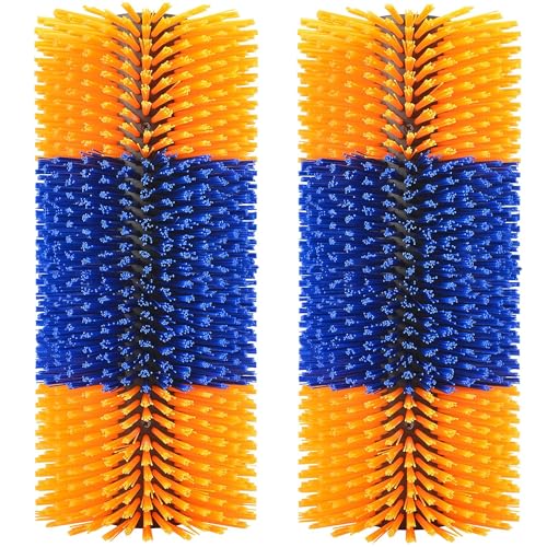 KUNBEIEN 2PCS Livestock Scratch Brushes, Horse Scratcher Massage Brush Kit, Yellow