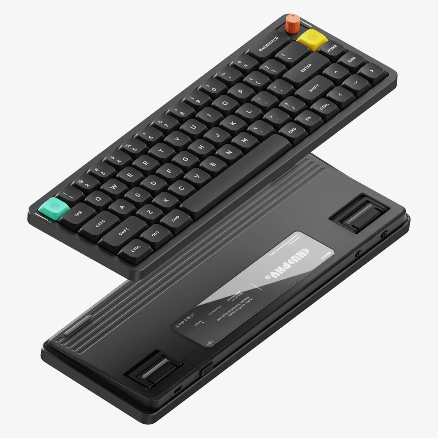 NuPhy Air65 V3 - Tastiera meccanica wireless sostituibile a caldo, 68 tasti, a basso profilo, con pulsante multifunzione, illuminazione RGB, supporta Bluetooth/2,4 GHz/USB-C (layout americano)