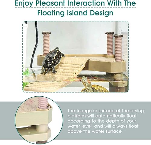 Miniatura 4 de Reptiles flotantes, muelle de rana tortuga, terrario, adorno decorativo con rampa de escalera texturizada