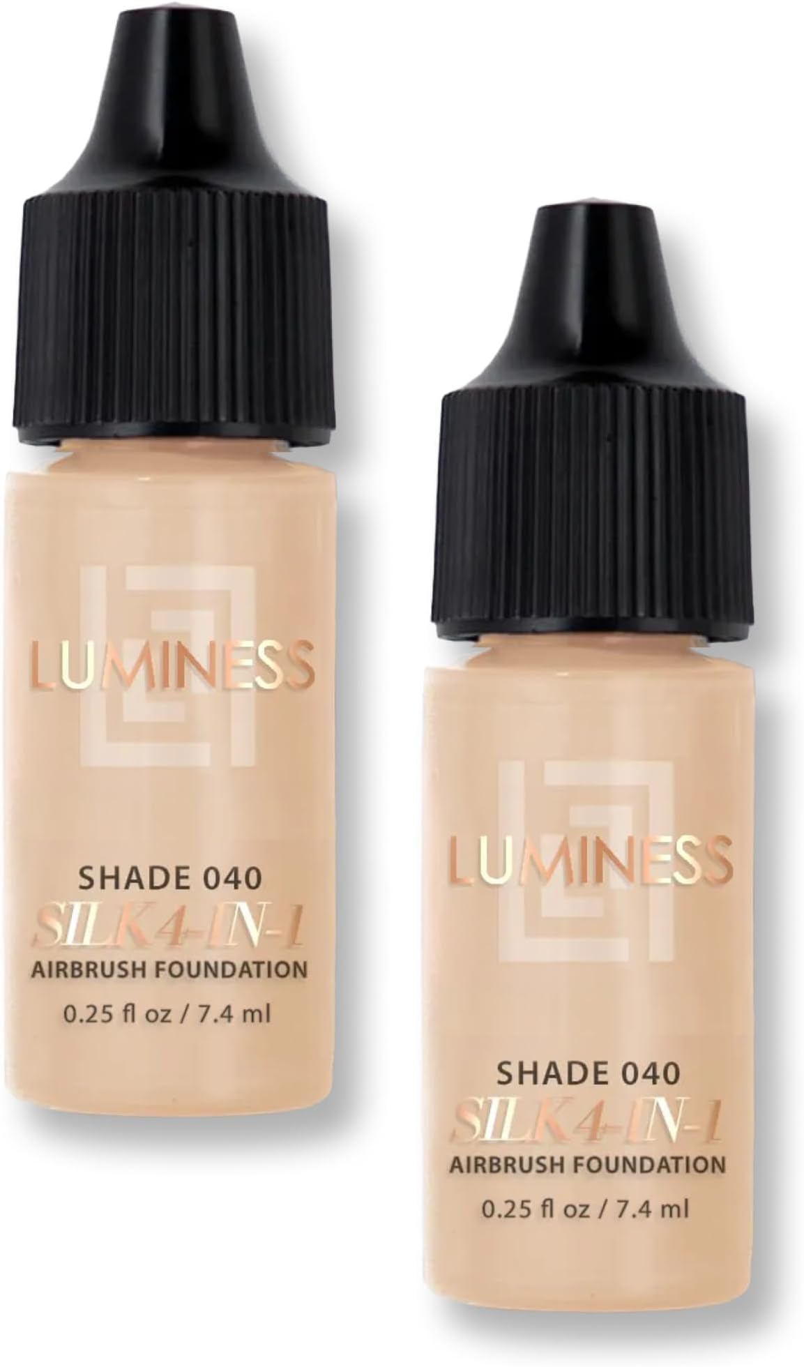 Luminess Air Silk 4-In-1 Airbrush Foundation- Foundation, Shade 040 (.5 Fl Oz) - Sheer to Medium Coverage - Anti-Aging Formula Hydrates and Moisturizes - Professional Makeup Kit for Cordless Air Brush