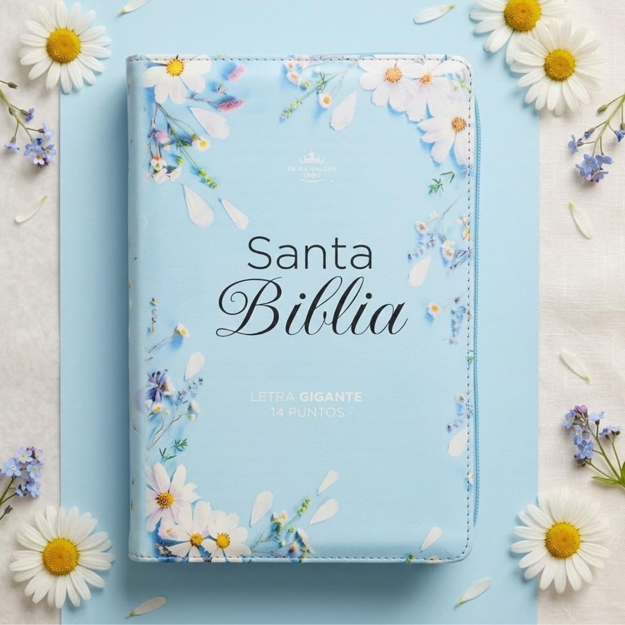 Biblia para Mujer Reina Valera 1960 Letra Gigante Manual 14 puntos con Cierre margaritas con indice      Imitation Leather – January 24, 2026