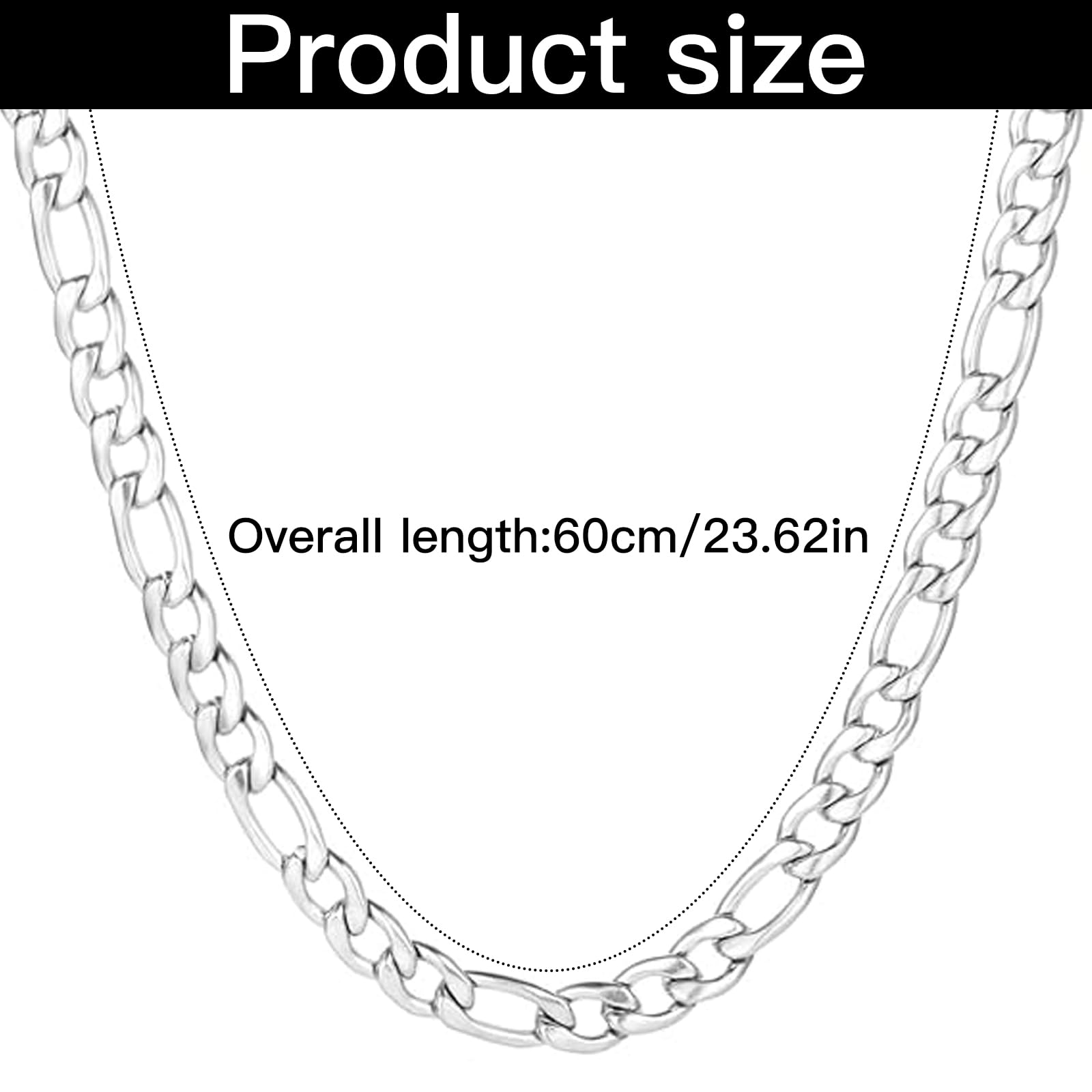 Catena Cubana 60 Cm Collana Uomo In Acciaio Inox - Catena Cubana