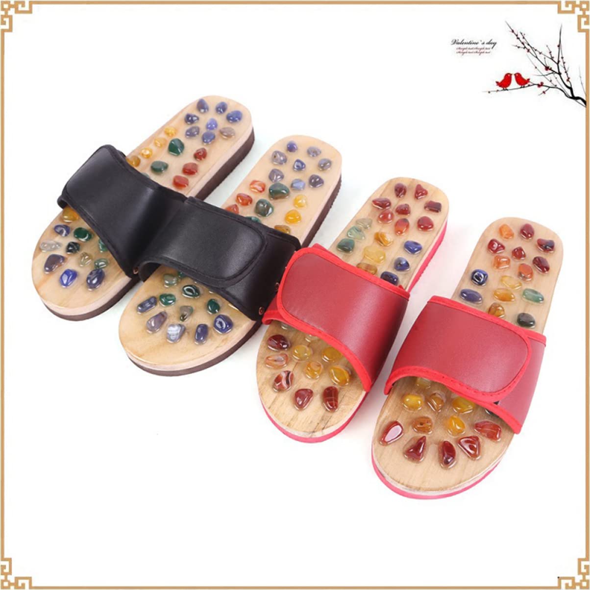 Massageschuhe Akupressurpoints Fußsohlenmassage für Gesundheit Massagepantoffeln aus Pu und Gummi Entspannungssandalen für Durchblutung Achat-massagepantoffeln für Plantarfasziitis