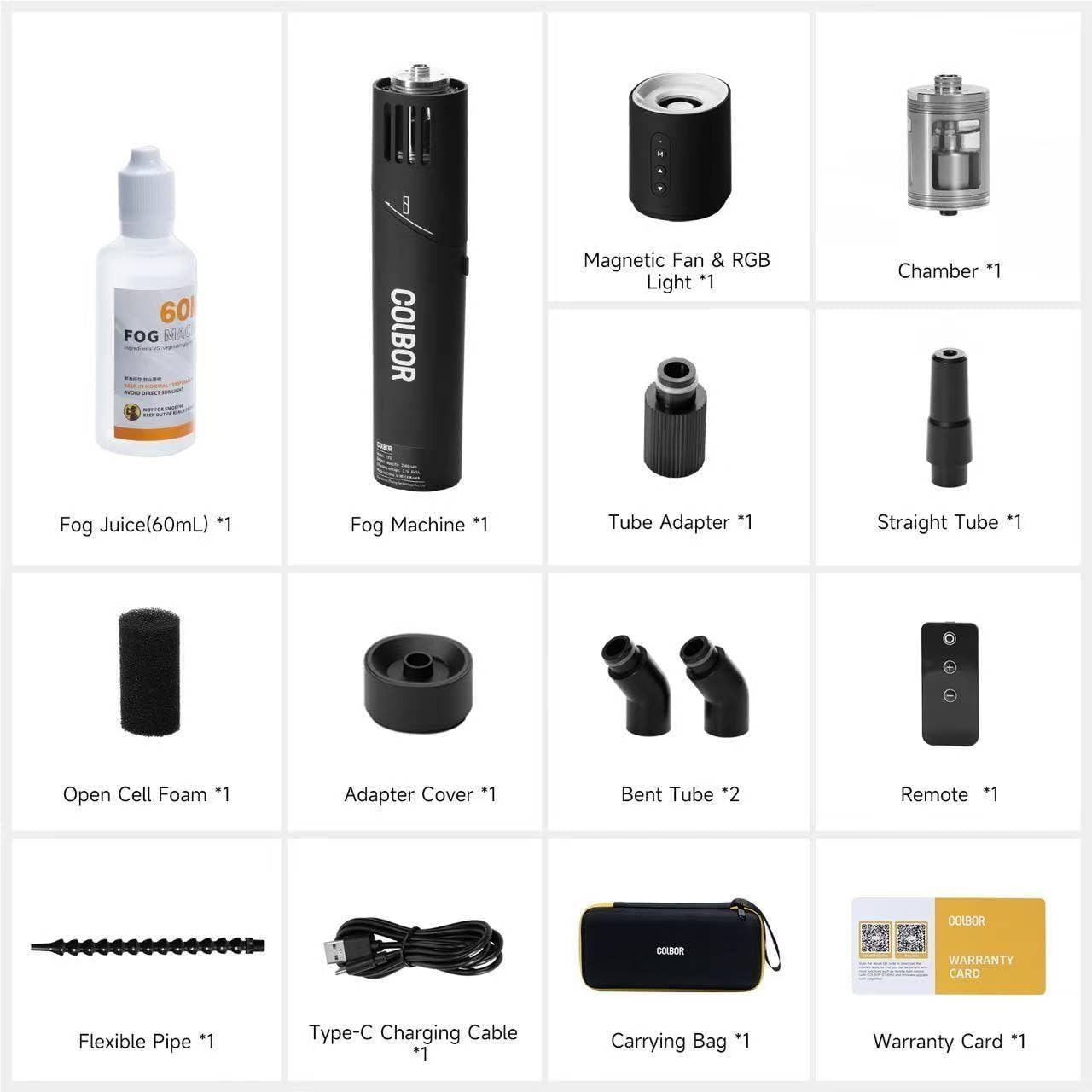COLBOR CF5 display showing smoke density and fan speed settings