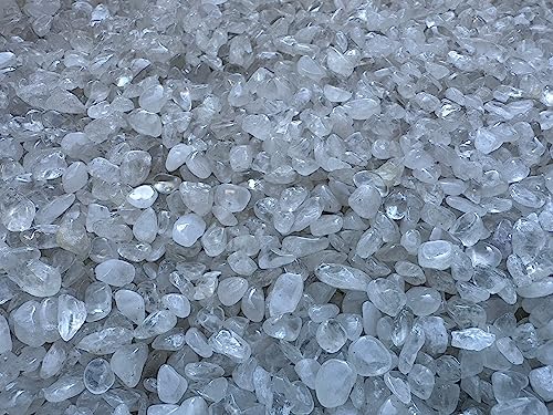 Image of GAF TREASURES 2 oz Lot Citrine Semi Tumbled Gemstone Chips, Crushed Mini Crystals, Undrilled Crystal Chips (Clear Quartz)