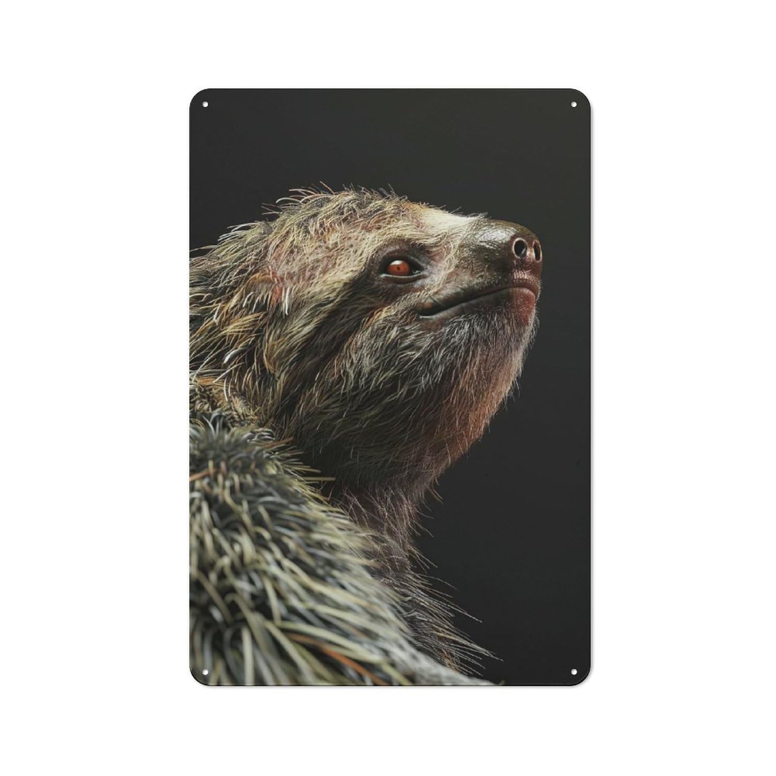 Junmoney Style-8 Sloth Retro Tin Wall Plaque 30X20cm For Hobby Room Or Studio, For Garage, Workshop And Man Cave Decoration