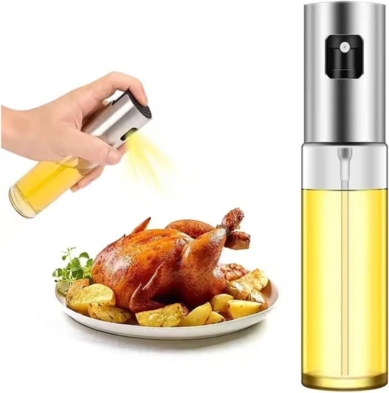 Glass Oil Sprayer - Kitchen Gadget for Cooking, Air Fryer, Salad, BBQ