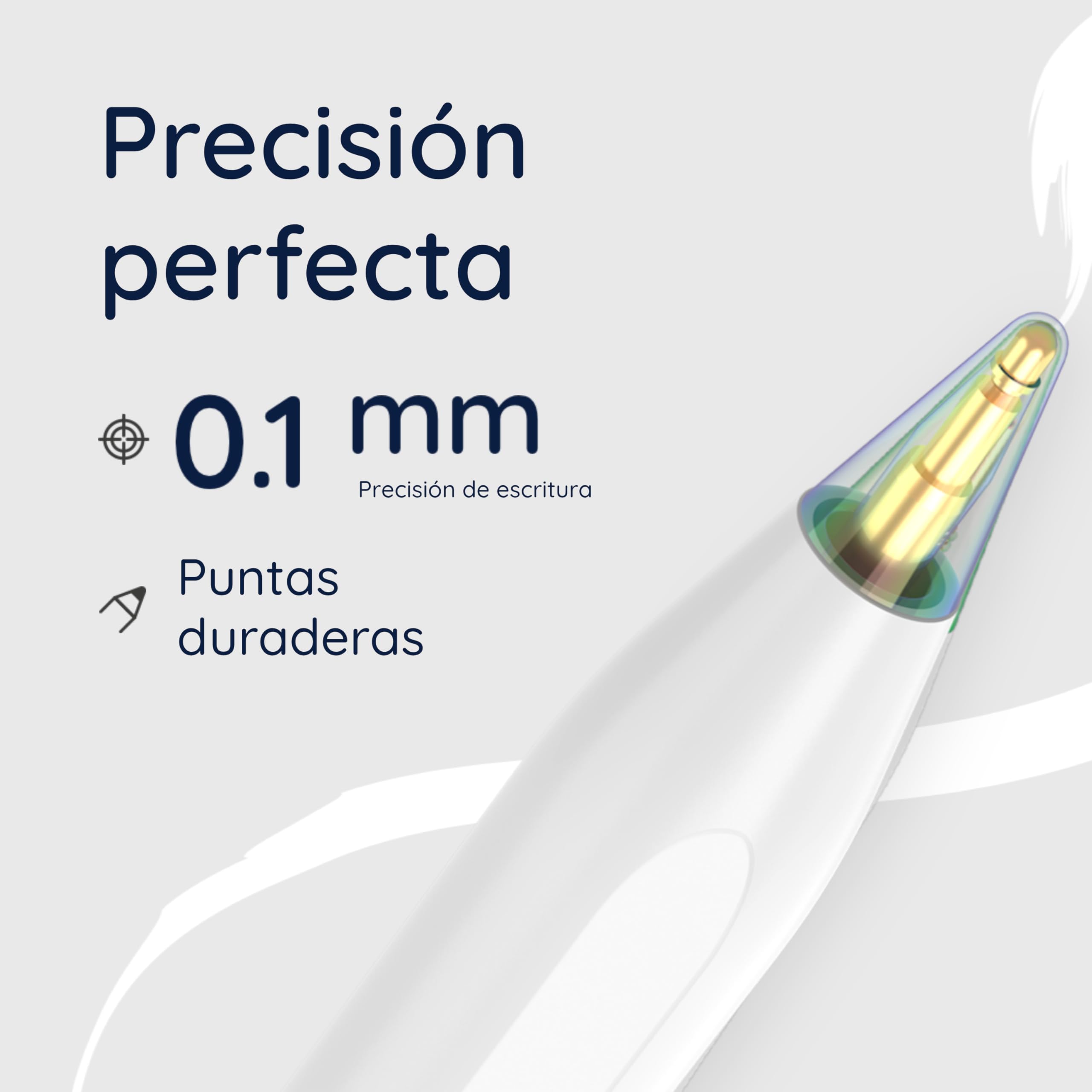 Lápiz táctil Skriva para iPad (2018+) con botón de Acceso rápido, inclinación y rechazo de Palma, fijación magnética, Carga USB-C rápida, indicador batería, Funda y Puntas