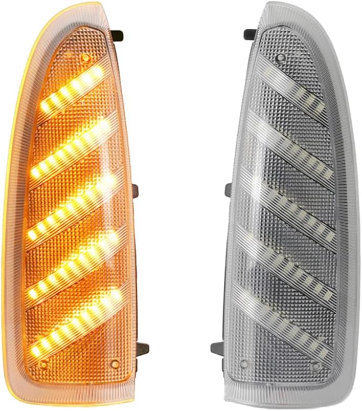Rearview Mirror Side Marker Amber White Light, Rear View LED Side Mirror Turn Signal, Compatible with Ford F-Series Super Duty Pickup F250 F350 F450 F550 2003-2007 - Clear Lens Static Light