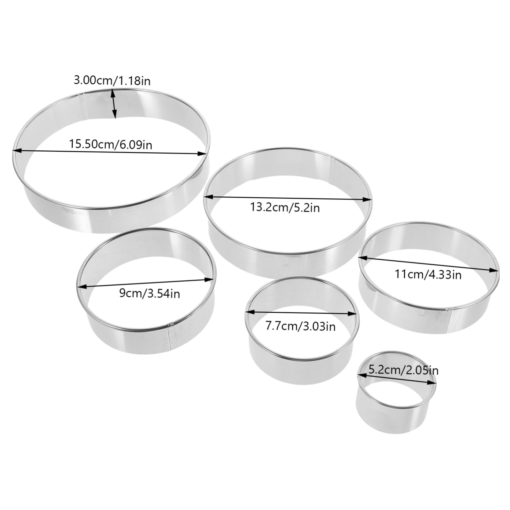 TOPPERFUN Cooking Fun 6pcs Dumpling Skin Press Large Baozi Maker Sturdy Cookie Mold Easy to Demold