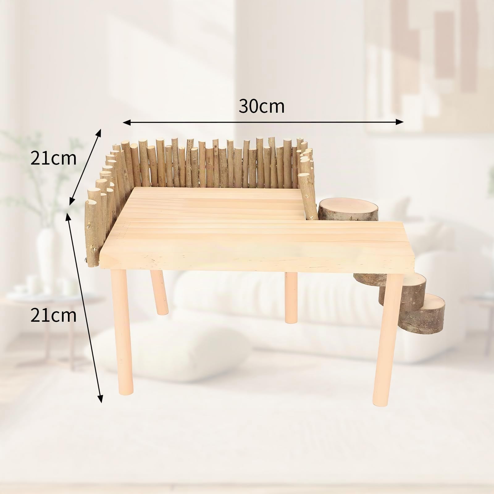 Hamster-Spiel-Holzplattform, Hamsterplattform, Kletterzubehör, Kleiner Haustierspielplatz, Klettergerüst,Kleintier-Stehplattform Mit Drehbarer Leiter, Holz Plattform, Hamster Kletterplattform