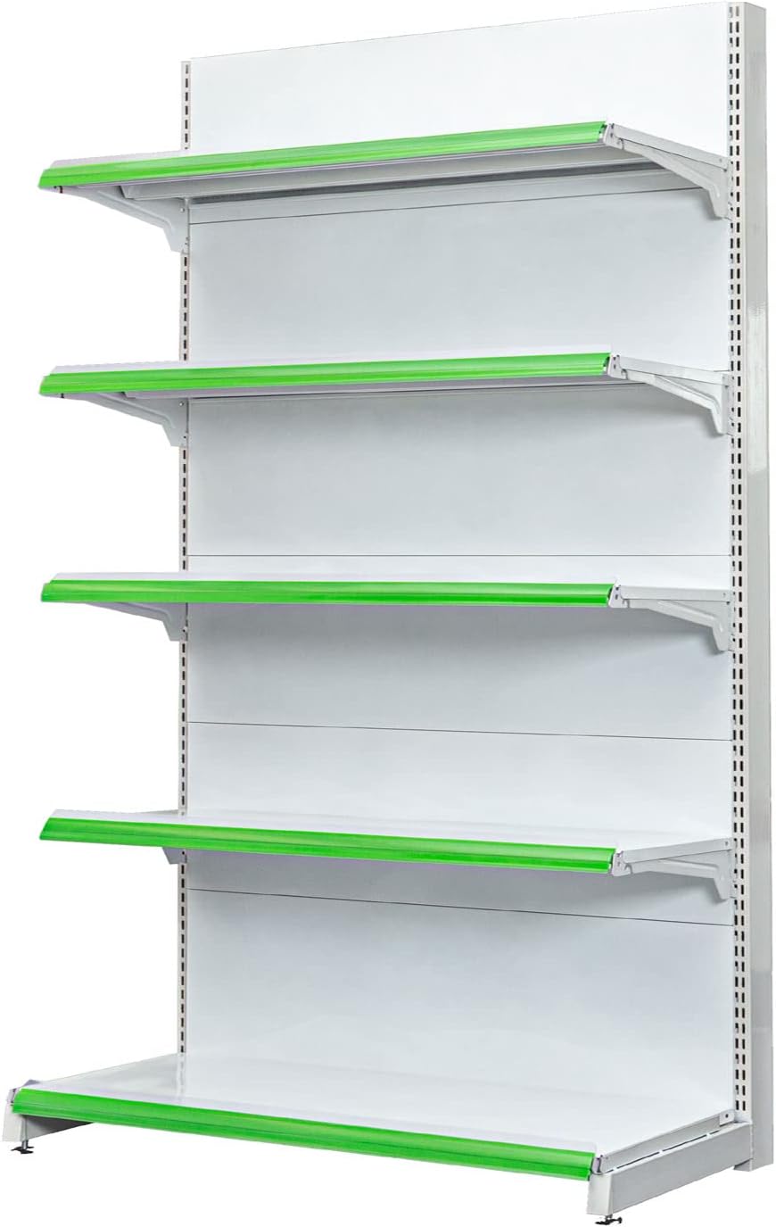 Lukia Slotted Channel Rack Adjustable Iron Rack for Kitchen, Supermarket, Shops and Book Shelf (Wall Rack 6 FEET X 4 FEET) 5 Shelves