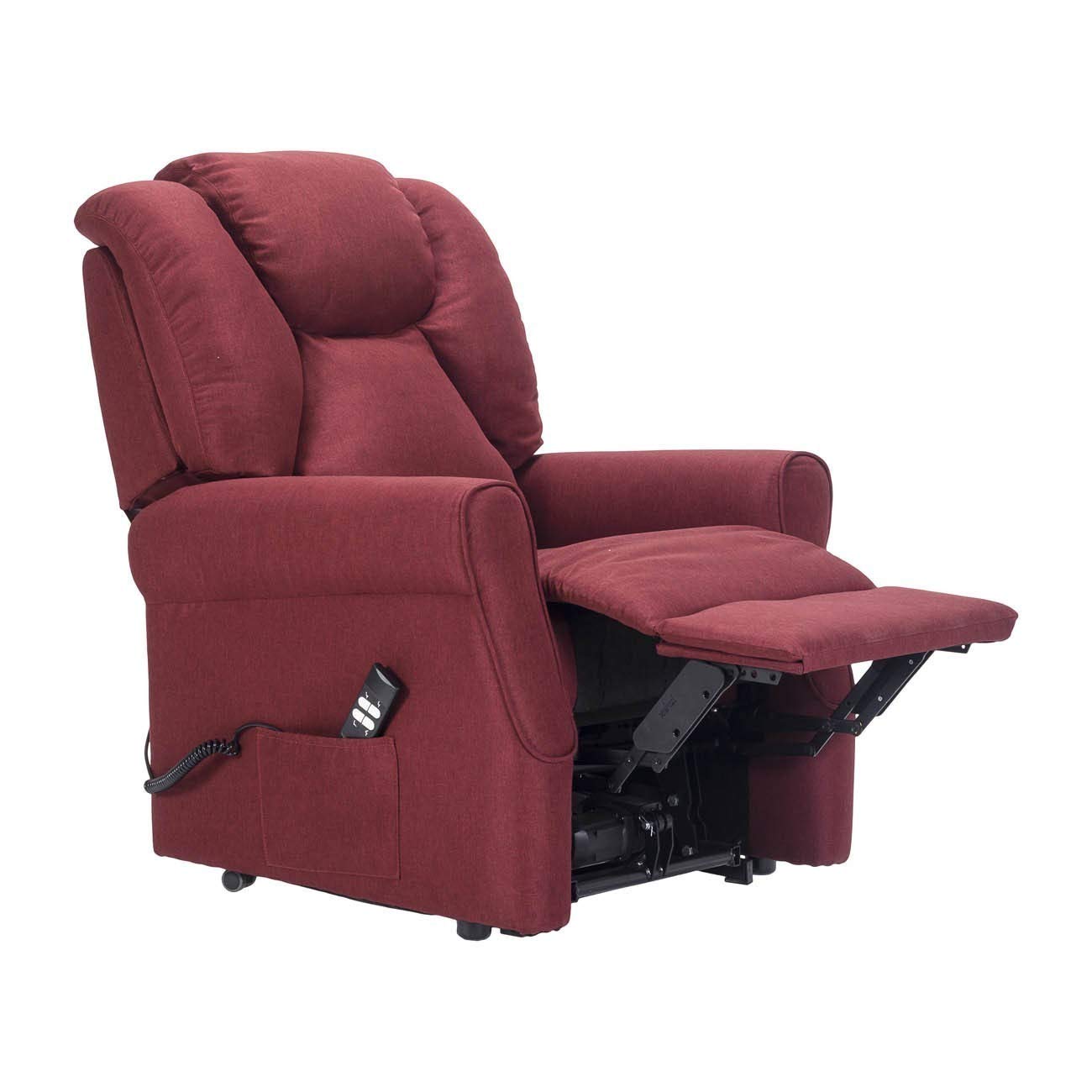 Sime Betty1 PERSONNALISÉ Fauteuil releveur Relax Dispositif Médical Vibromassage kit 4 Roues siège à Micro-Ressorts Doux résistant aux Taches Rouge foncé