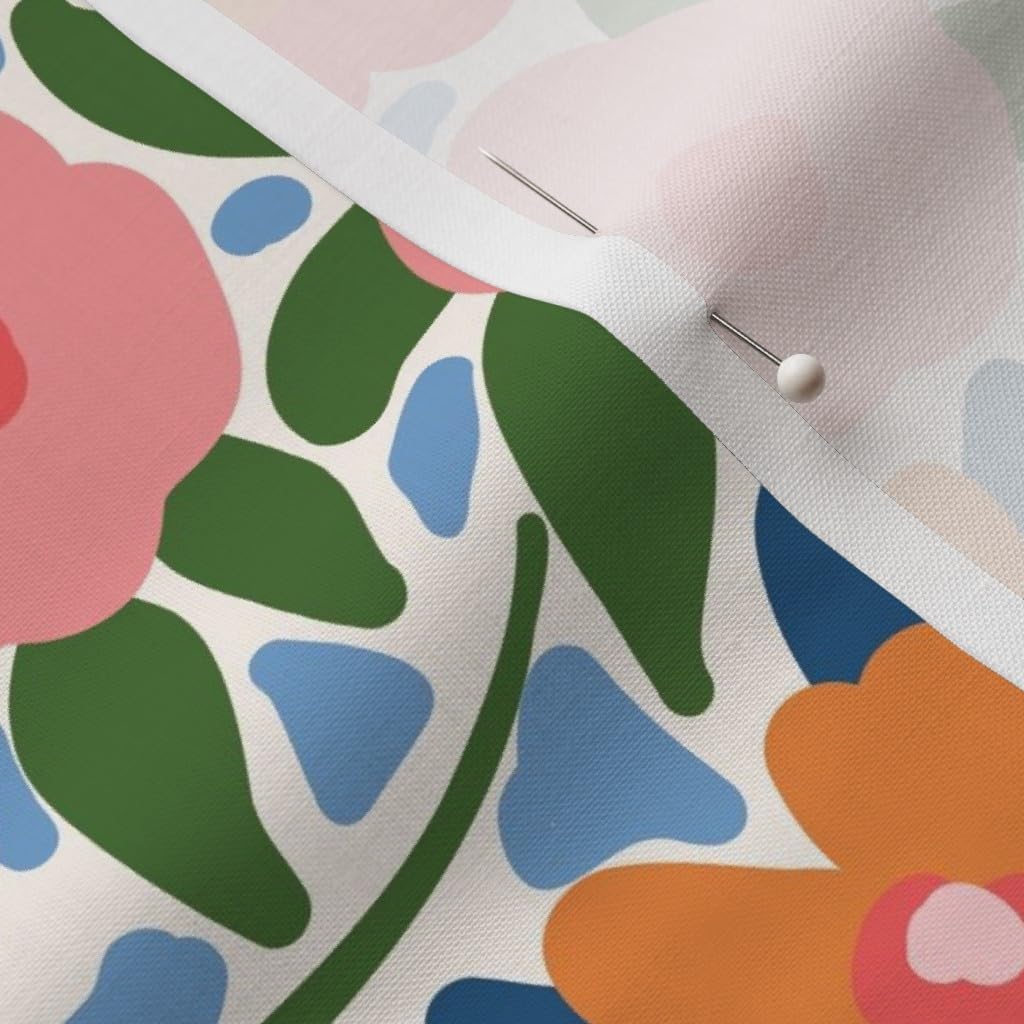Spoonflower Fabric - Colorful Floral Abstract Large Scale Bold Warm Weather Spring Summer Printed on Petal Cotton Fabric by The Yard - Sewing Quilting Apparel Crafts Decor