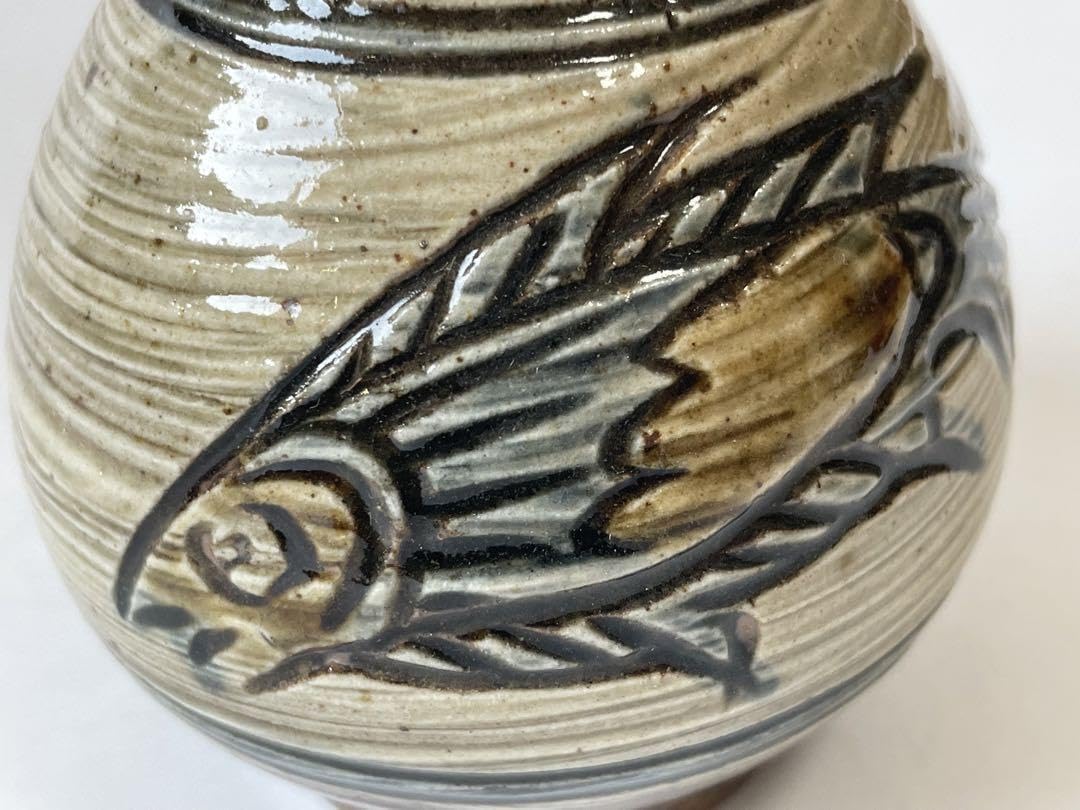 Amazon.co.jp: 陶芸家 作家物 金城吉彦 魚文 徳利 壺屋焼