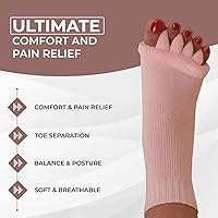 Vista 2 de Happy Feet Toe Separator Alignment Socks - Comfortable Toe Separator Socks Massage Sock – Prevent Foot Cramp and hammertoes