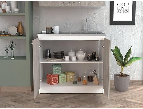 Vista 19 de Tuhome Napoles - Fregadero de lavandería con fregadero integrado de acero inoxidable, gabinete y gabinete de grifo extraíble todo en uno