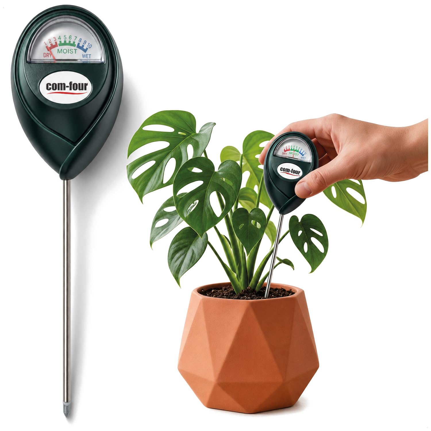 com-four® soil moisture meter for plants, moisture tester for indoor plants