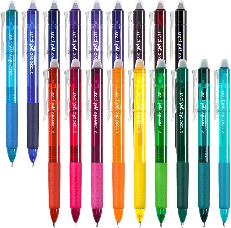Vanstek 18 Colors Erasable Gel Pens+ 18 Colors Erasable Pen Refills