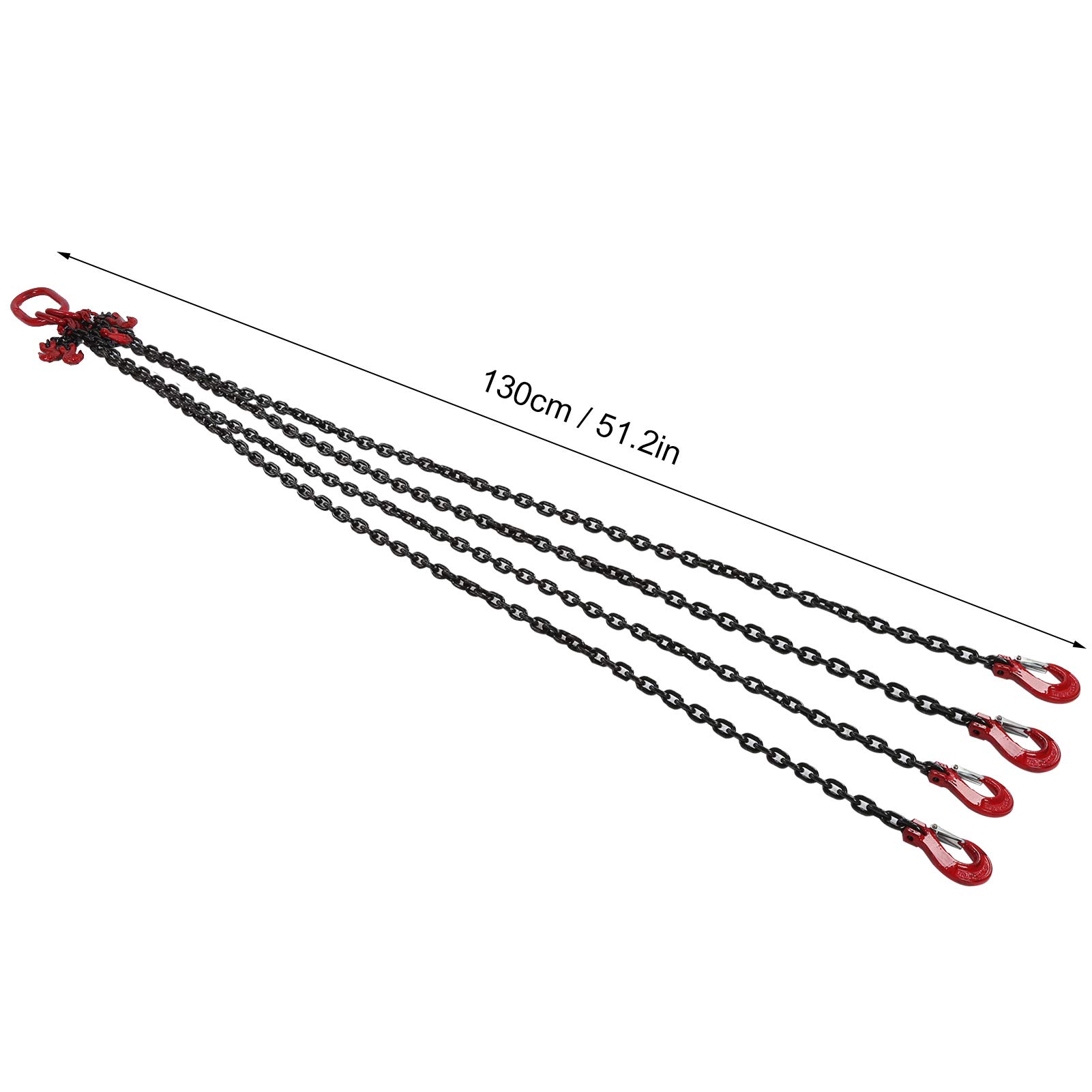 Brache in Catena Brache in Catena, 2m 4T 6 Mm G80 Brache per Gru in Acciaio Catena di Resistenza con Braca per Gru a 4 Funi Gancio a Forcella per Operazioni di Sollevamento Miniere Porti Edifici Accia
