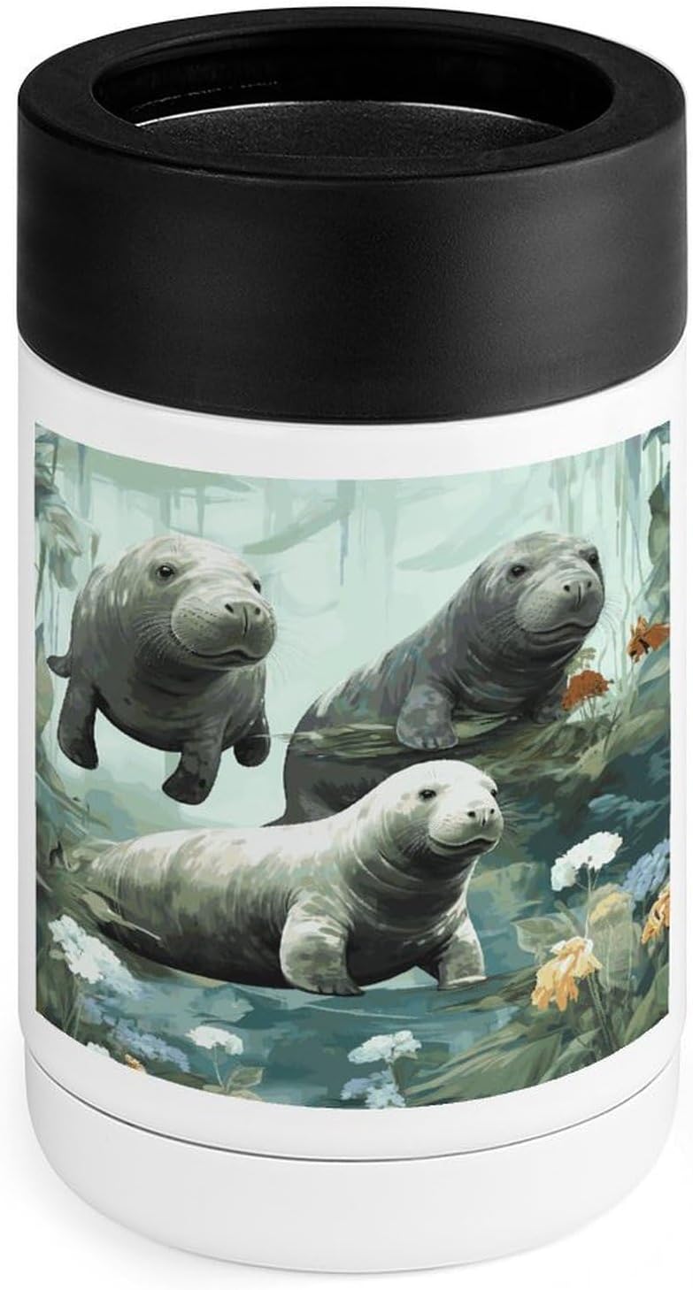 Rabbits Manatees Cooler Quick Cooling Drink Chiller Easy to Use Drink Cooler Cold Retention Beverage Cooler Portable Beverage Chiller Beer Wine Champagne Cooler for BBQ Camping Party