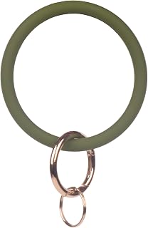 YAKA Silicone Wrist Keychain Circle Bracelet Rubber Bangle Round Keyring Holder