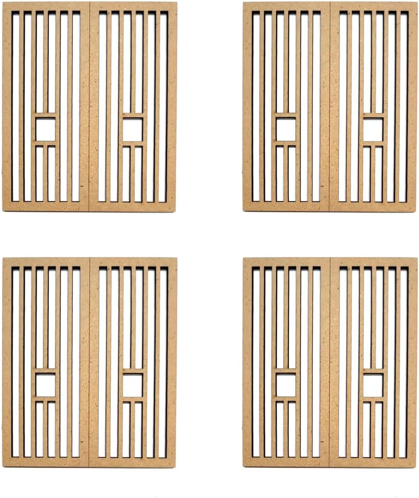 MDF Window Frame | Colonial Window Frame | 4 inch Laser Cutout (Window Frame 3)