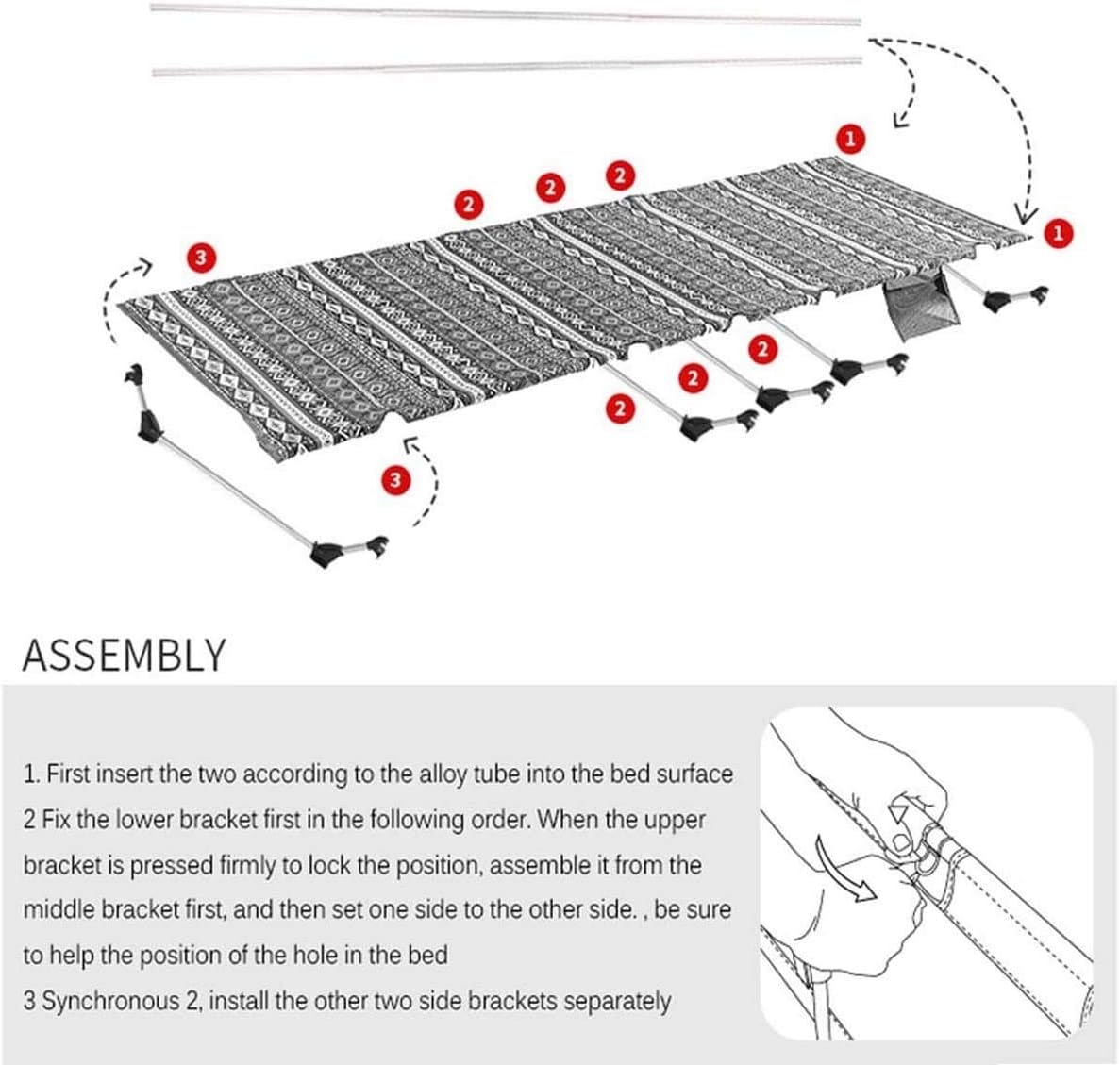 Collapsible Portable Compact Camping Cots Folding Tent Cot Bed for Indoor or Outdoor Use Bearing Weight 150kg