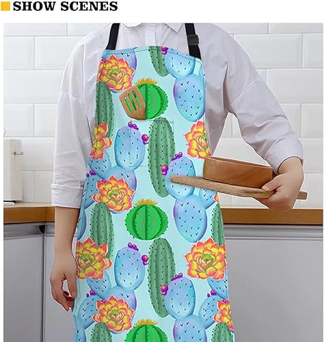 Miniatura 7 de GIFTPUZZ Delantal de chef para mujer con lazo largo y bolsillo frontal con correas