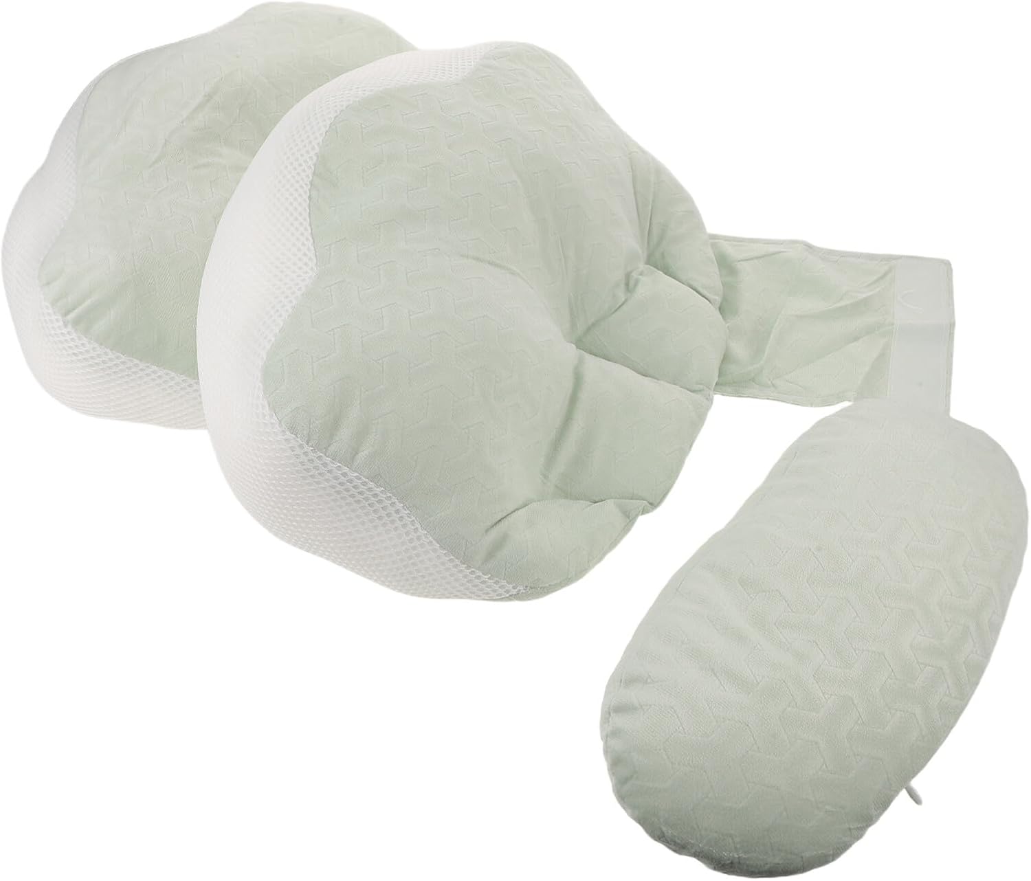 TOYANDONA Maternity Belly Pillow Pregnancy Side Pillow for Pregnant Women Adjustable Waist Support Cushion with Soft Green Cover for Sleeping and Nursing